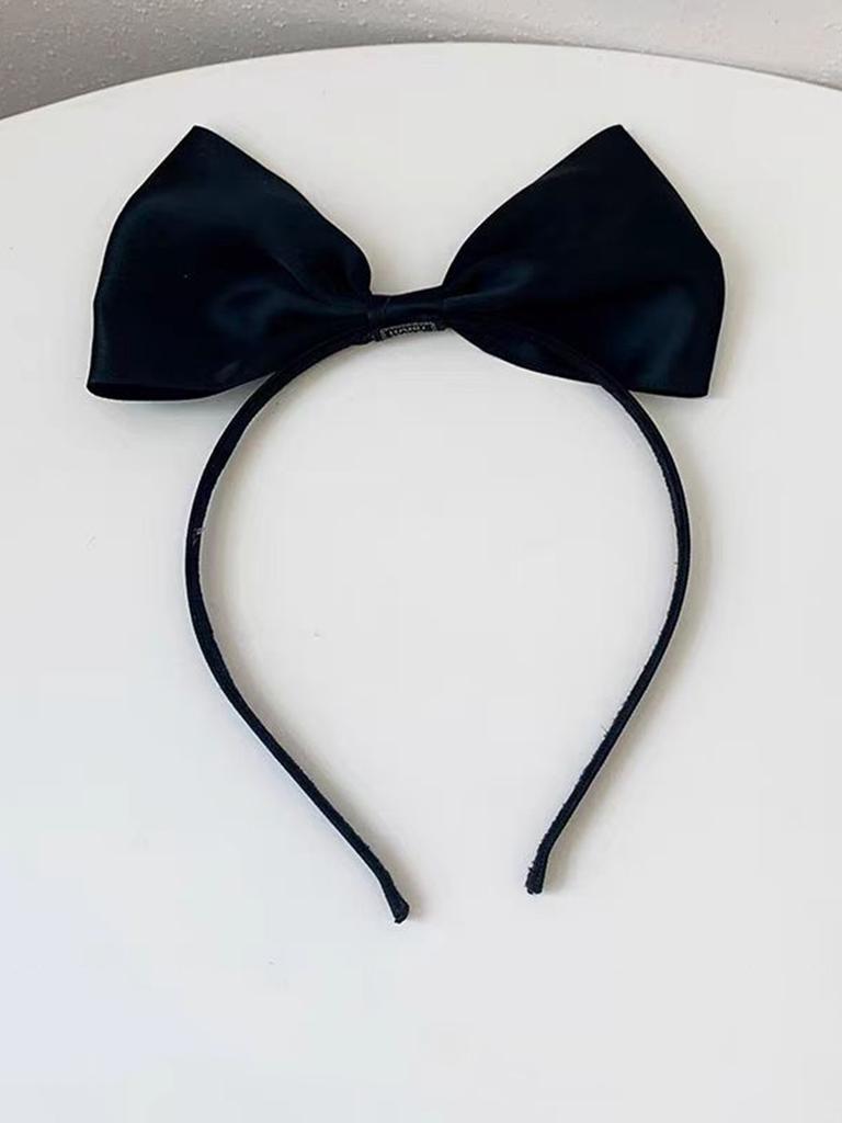 Lystrfac Black Mesh Fairy Bow 3D Headband Princess Women Girls Simple Hair Hoop Hairband Ladies Headwear Hair Accessories