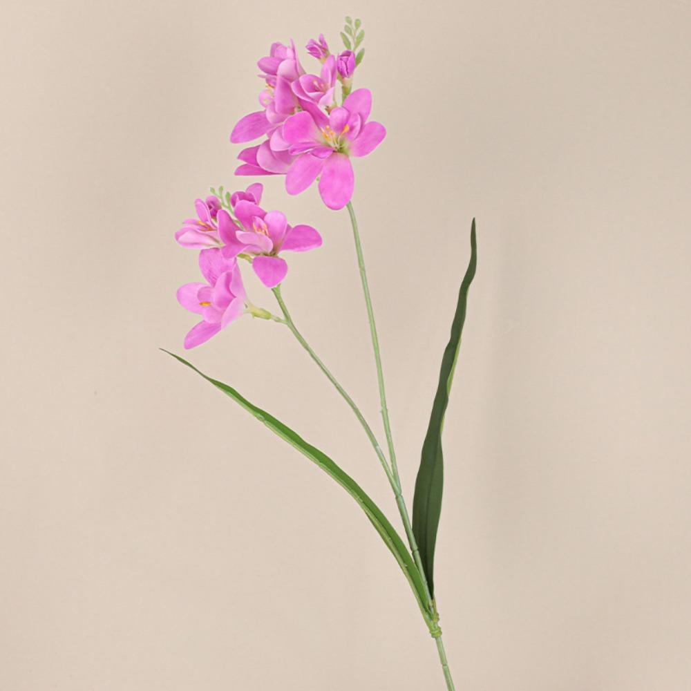 2 Fork Artificial Freesia Flowers Real Touch Surface Simulation Petals Simulation Whelan Flower Handcrafted Details