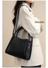 Luxury Women's Genuine Leather Tote - Large Capacity, Solid Color, Single Shoulder or Crossbody Bucket Bag