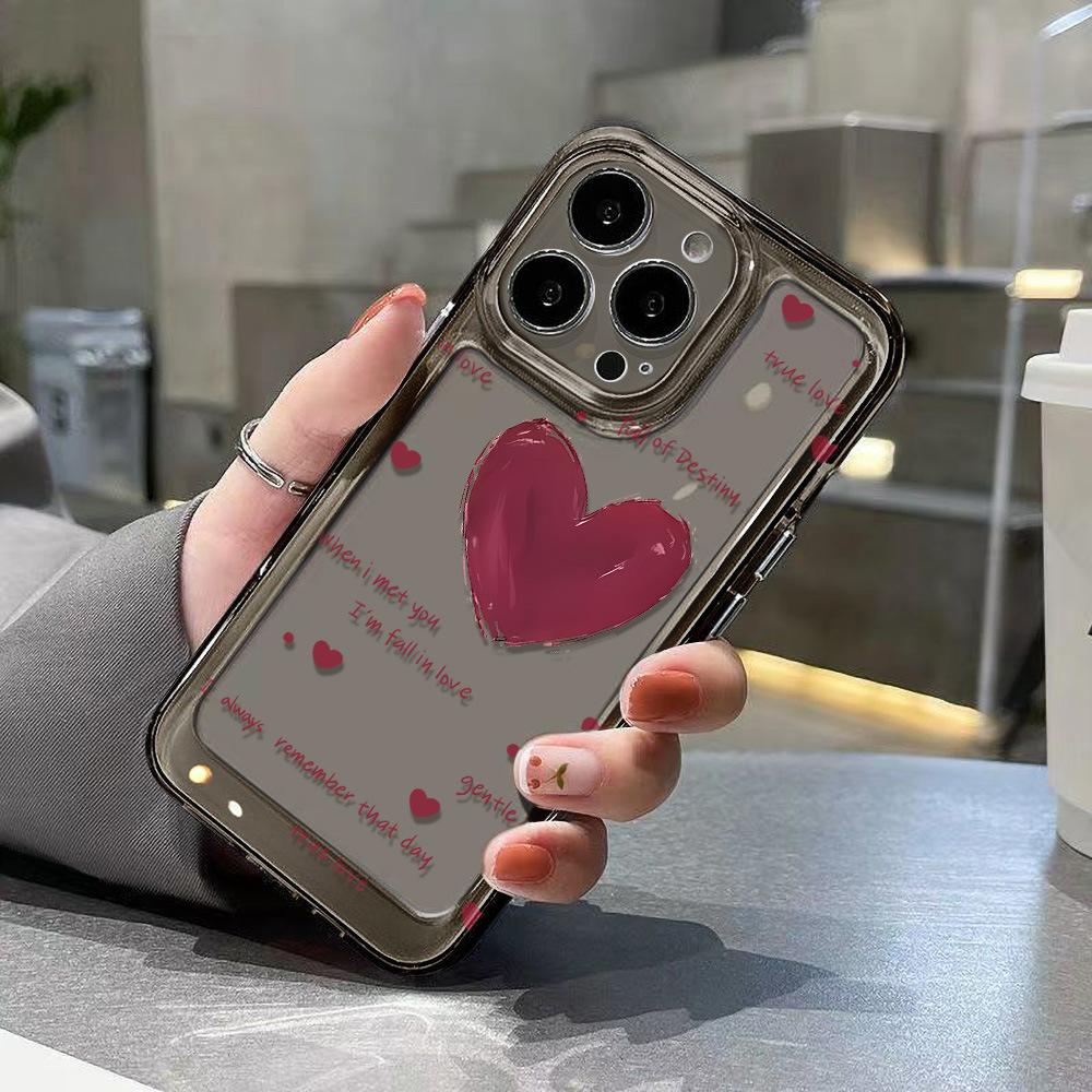 Simple English Love Applies To iPhone17promax Space Phone Case Apple 16 Transparent 15/14 Fine Hole X