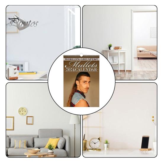 2024 Daily Calendar Maximize Productivity Hanging Ornamental Classic Modern World's Greatest Mullets Calendar Gift