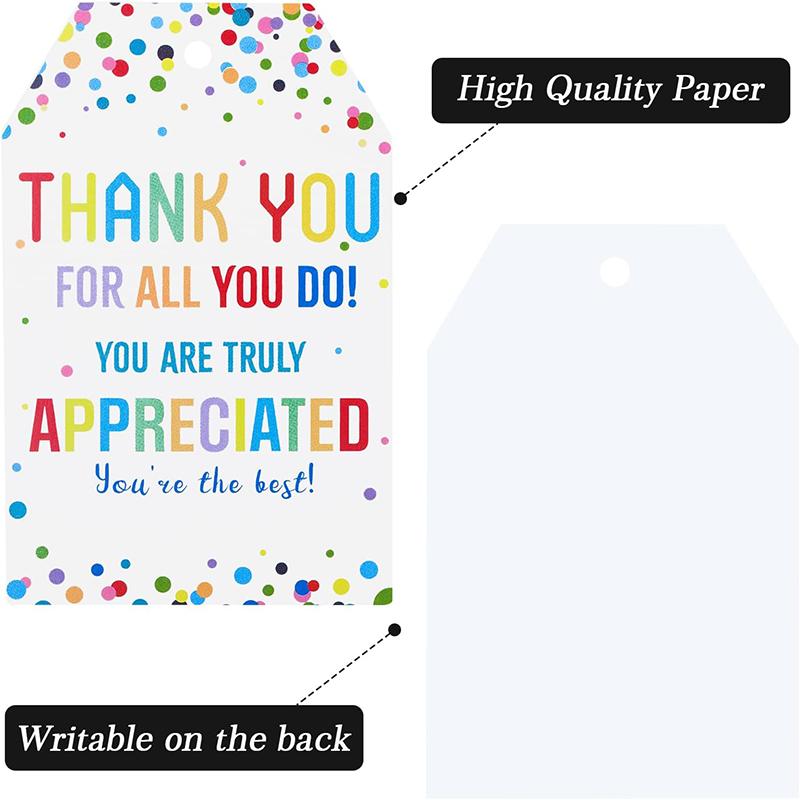50pcs/100pcs Thank You Tags,White Paper Thank You Gifts Tags with String for Wedding Favor,Thanksgiving Day,Gifts Wrapping,Party