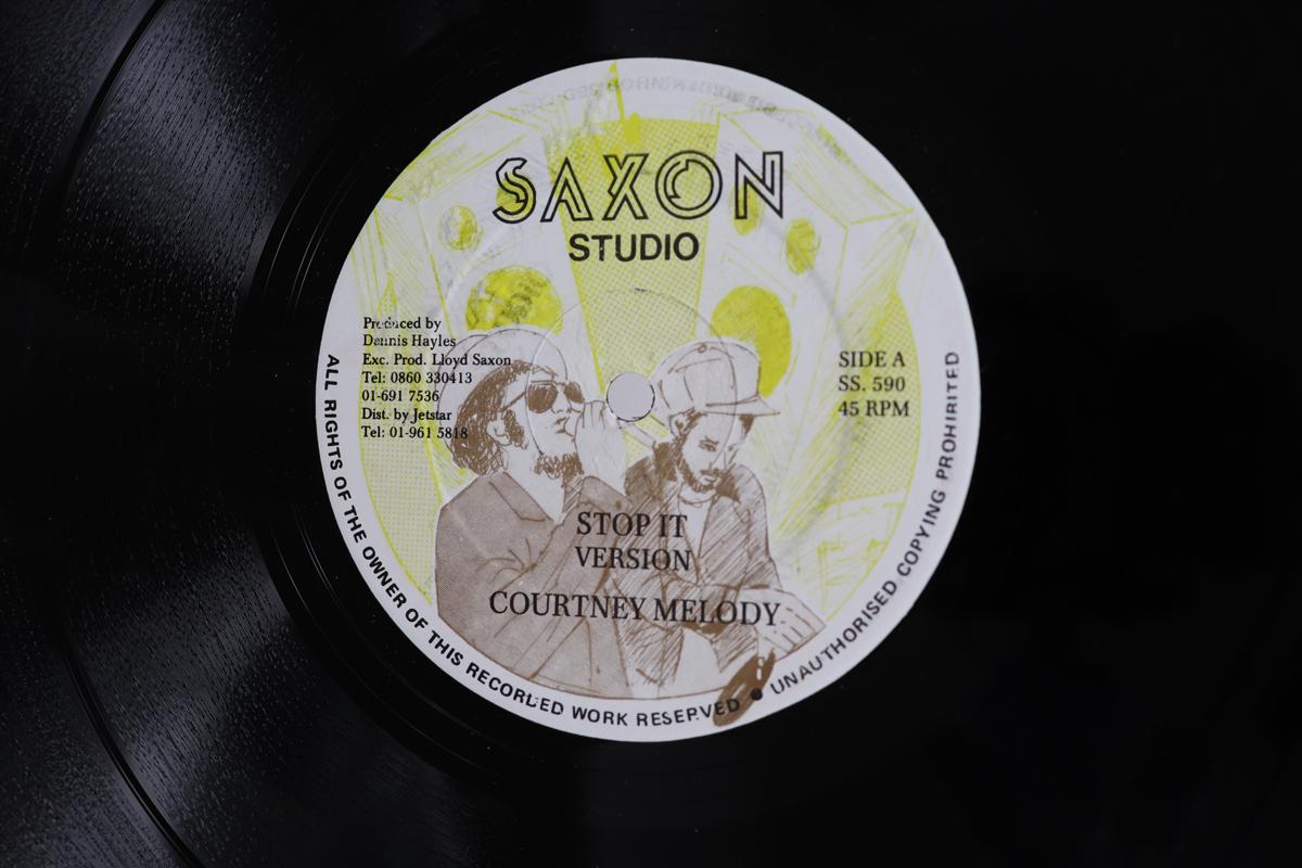 12inch Record COURTNEY MELODY  SANCHEZ  Stop It  Old Friends SS590 SAXON STUDIO UK Reggae Ska  Dub Used