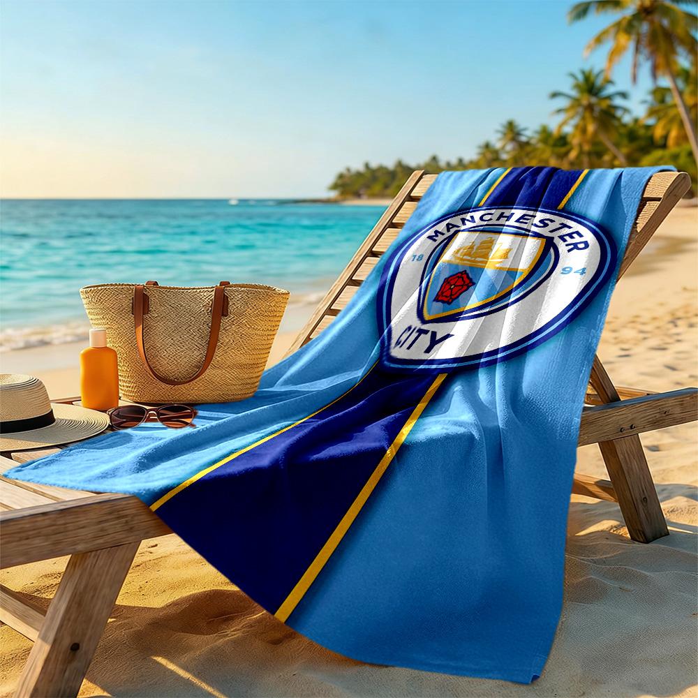 First Place Manchester City Fc Logo Beach Towel Soft Durable Quick-Dry Comfortable Lightweight