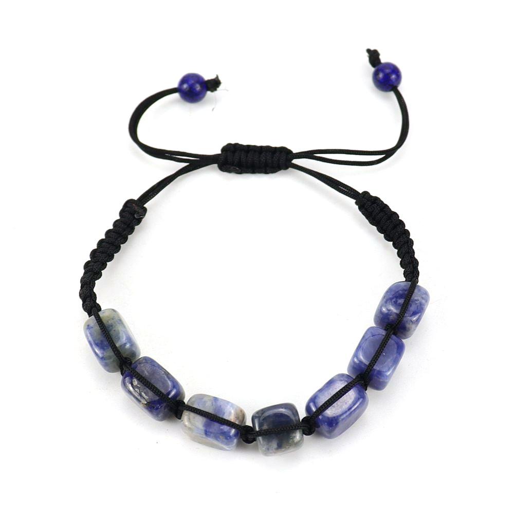 Hand-Woven Colorful Crystal Bracelet Rectangular Stone Yoga Bracelet B62