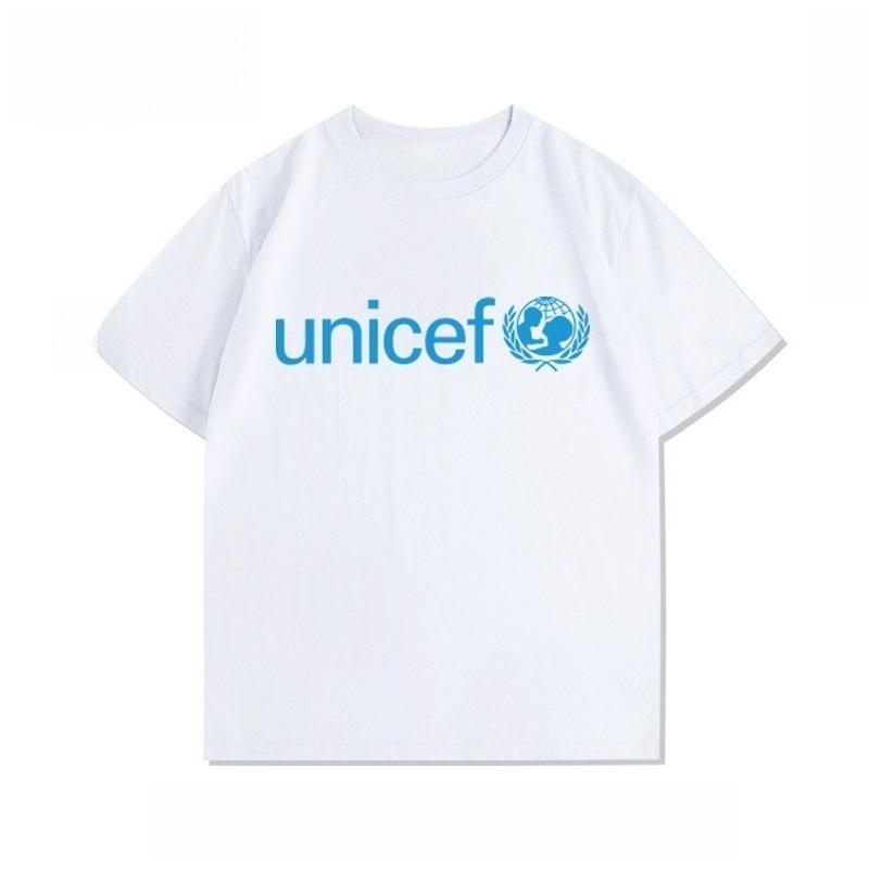 Olunteer Team Of The Unicef Charity Organization Tshirt Unisex Unisex 2026 Summer New Fashion Unisexs Tshirt Cotton Breathable Tees