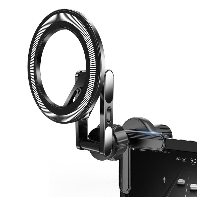 Aluminum Alloy 17mm Ball Head Magnetic Phone Mount With 360 Rotation For Car Vent Dashboard Stand