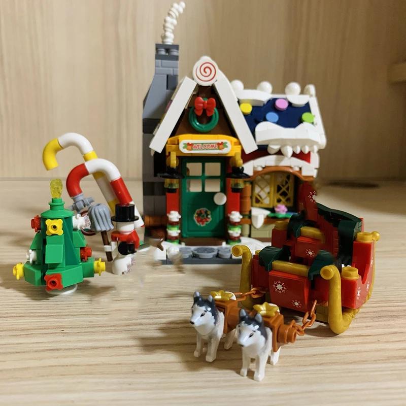 Bygate Scene Godterihus Byggeklossett DIY Kreativ Eventyrhus Modell Samlet Kloss Barneleke Gave