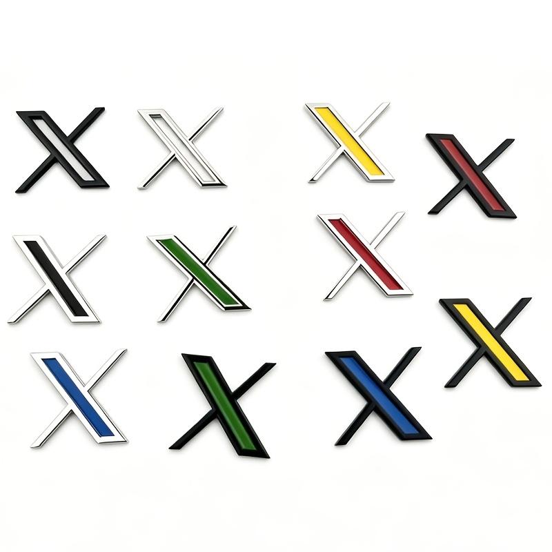 Suitable for Cars, Motorcycles, and Electric Vehicles, DIY High-quality Metal Modified X Letter Car Emblem Stickers, Body Side Emblems,