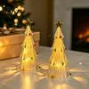 Holiday Party Decor LED Lighted Christmas Tree Tabletop Decoration, Battery Operated Xmas Night Light, Festival Atmosphere Lamp Ornament with