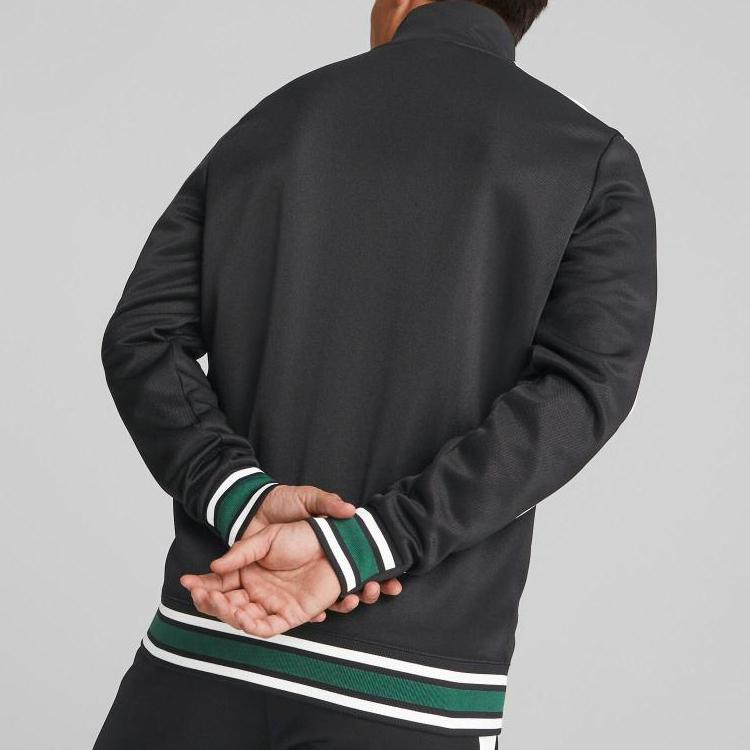 PUMA T7 Archive Remaster Track Jacket With Colorblock Logo And Stand-Up Collar Men Jackets Black 620576-01