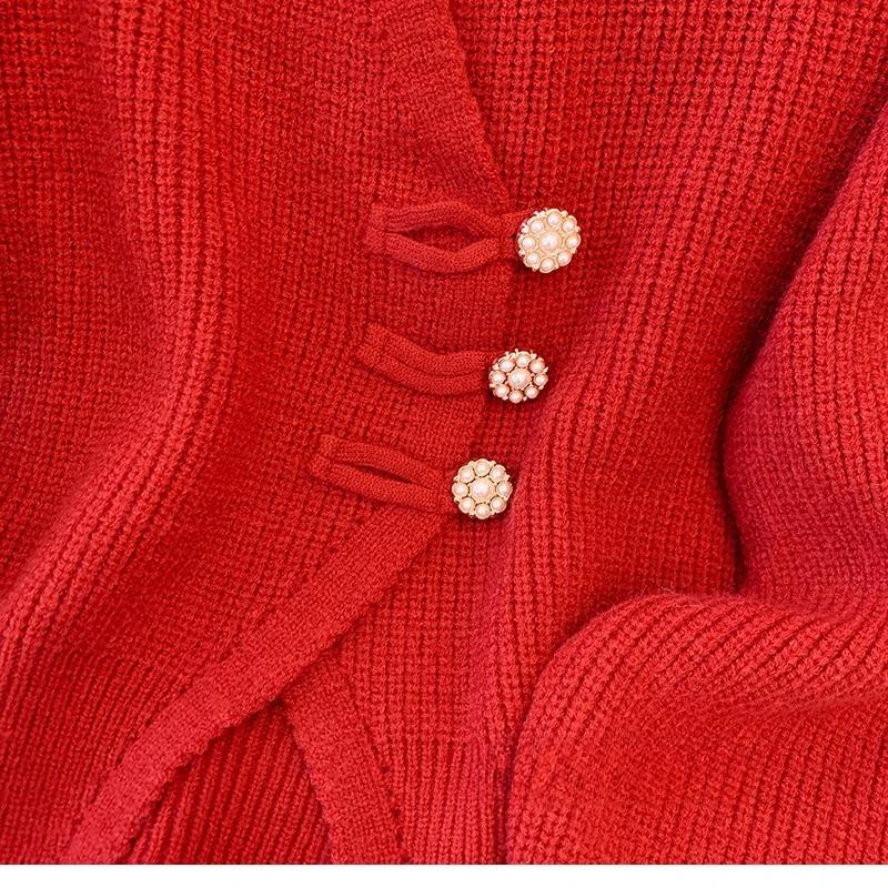 Autumn Spring Design Splicing Slim Women Knitted Cardigan Sweater Jacket Fashion Fake Two Items Loose Ladies Top