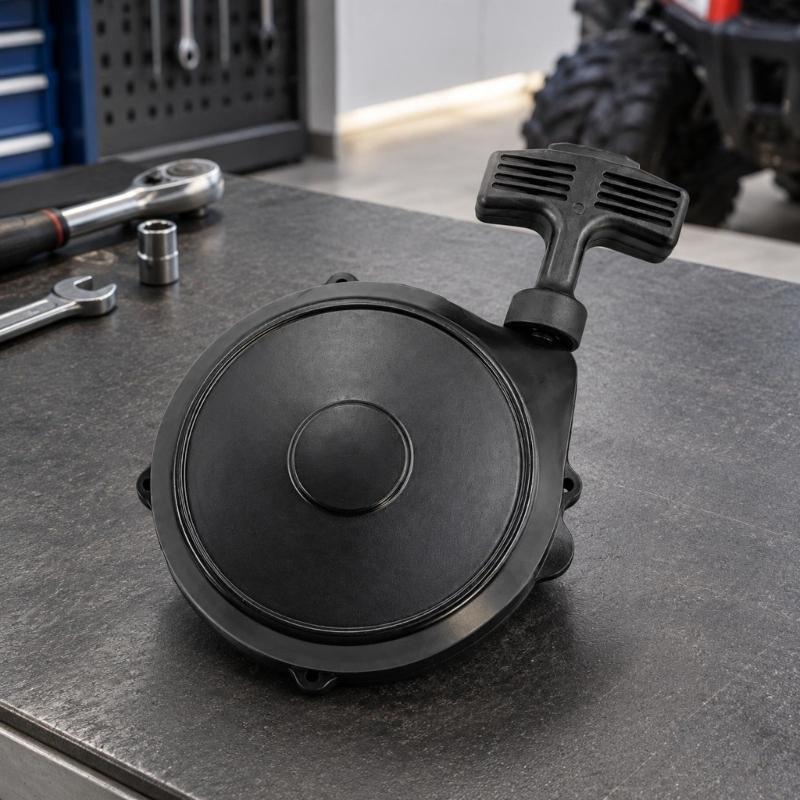 ATV Recoil Pull Starter Assembly 5UH-15710-00-00 for 350 2004-2006 Restoring Manual Starting Function, with Round Housing and Perimeter Mounting