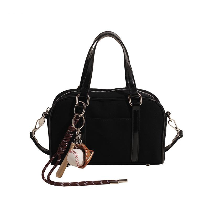 Retro matte portable Boston bag women's summer simple versatile casual commuter shoulder messenger bag