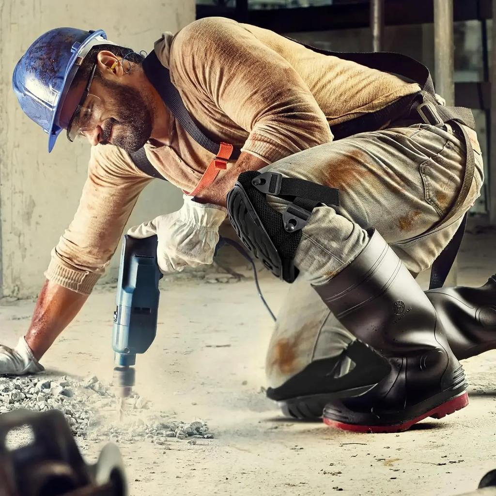 Professional Knee Pads for Work with Secure Double Straps & Regulable Clips Would Industrial Heavy Duty Tactical Gardening