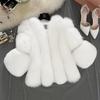 2025 European Women's Faux Fox Fur Patchwork Coat - Short, In Stock