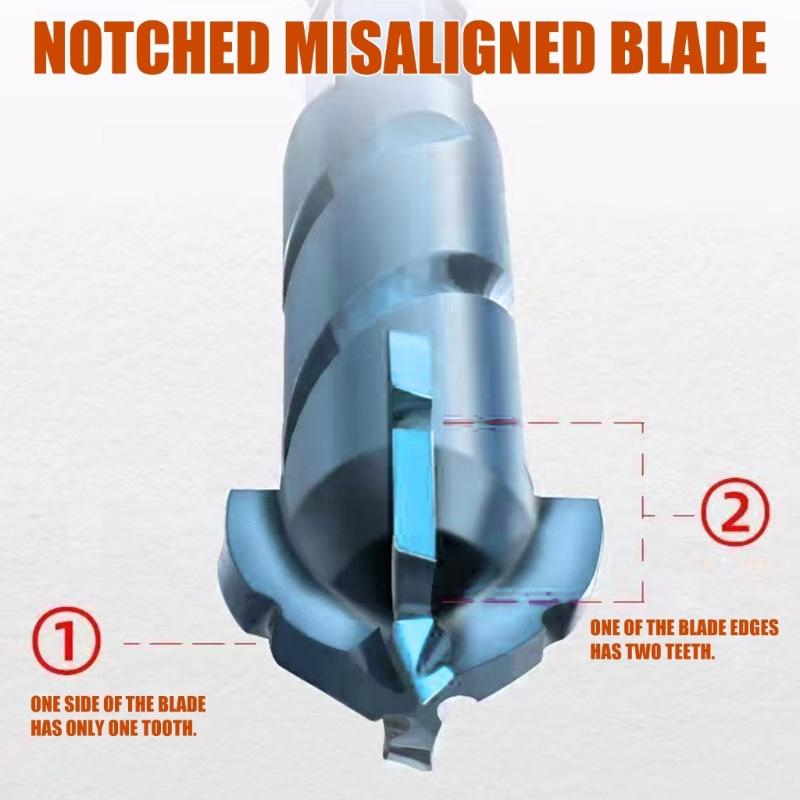 Four-Edged Serrated Eccentric Drill Bit Set High Hardness Hexagonal Simple Installation Multifunction Drill Bit