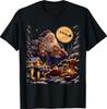 Vintage Santa Reindeer Winter Wonderland Scene Christmas T-Shirt