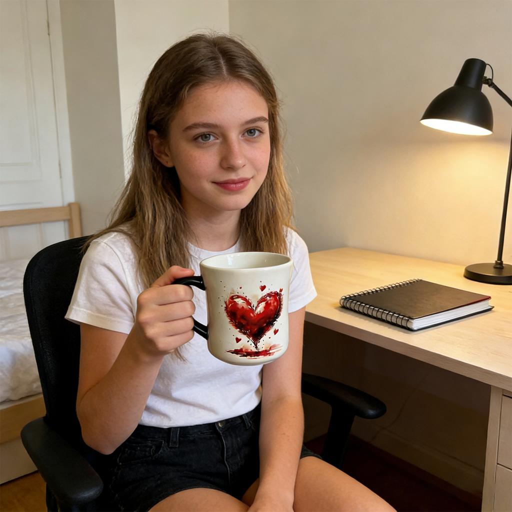Heart-shaped Ceramic Mug