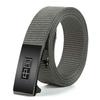 Men'S Toothless Automatic Buckle Woven Canvas Belt Belt Casual Nylon Tactical Pants Belt Military Training Outdoor Belt