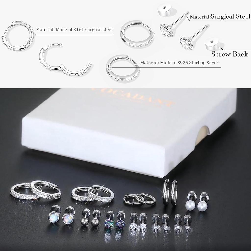Gold Earrings for Women Trendy,14K Gold Stud Earrings Dainty Earrings Simple Minimalist Cubic Zirconia Diamond Gold Earrings Hypoallergenic Earring