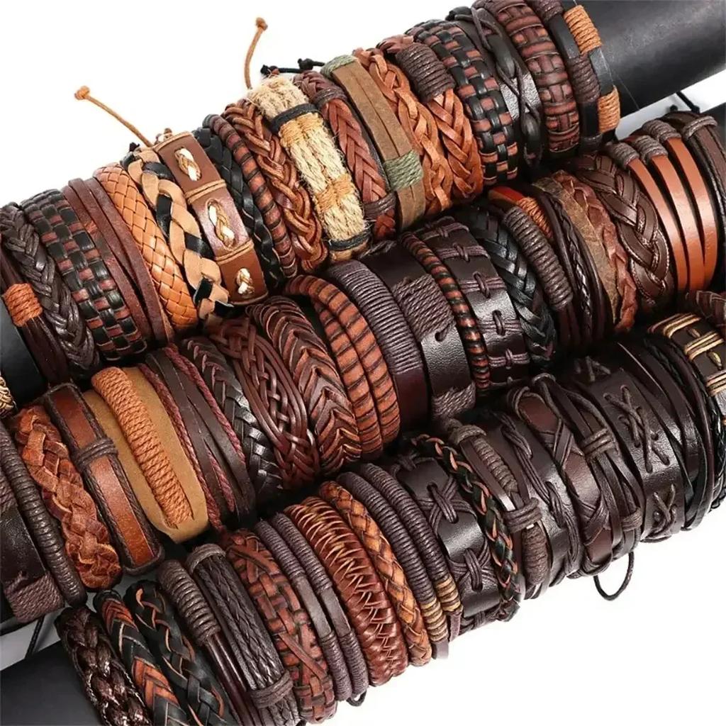 5PCS Random Style Men's Women's Webbing, Rope,Leather Bracelet Classical Festive Women Gift(Including But Not Limited to Pic)