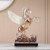 Transparant Pegasus Standbeeld Ornament, Gevleugeld Paard Hars Ambacht Standbeeld, Geschikt voor Huis, Woonkamer, Kantoor, Bureau Decoratie