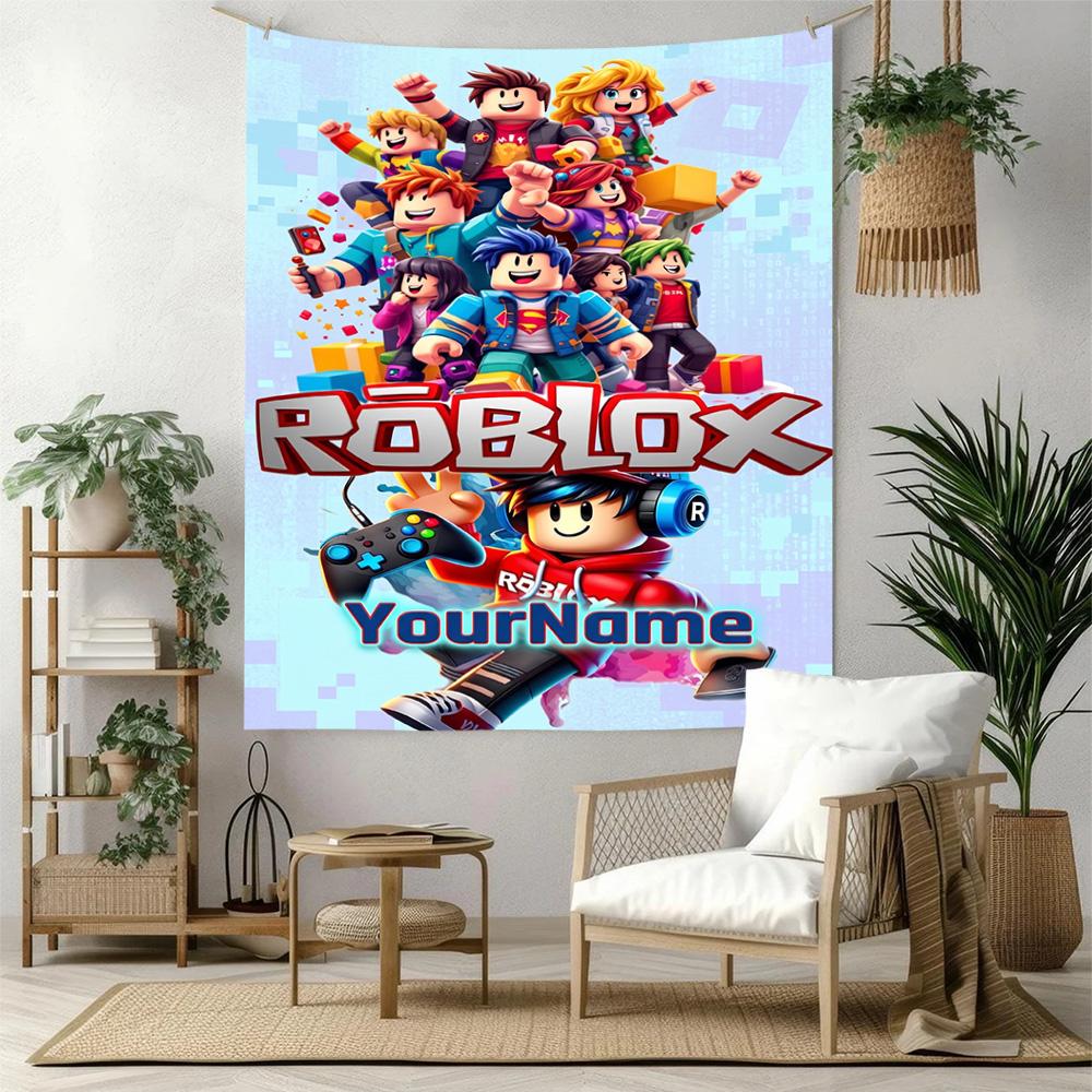 Roblox Vlastní Vaše Jméno Nástěnná Dekorace Gobelín Umění Pro Památku Domácího Mazlíčka Narozeniny Svatba Pozadí Rodinný Dárek