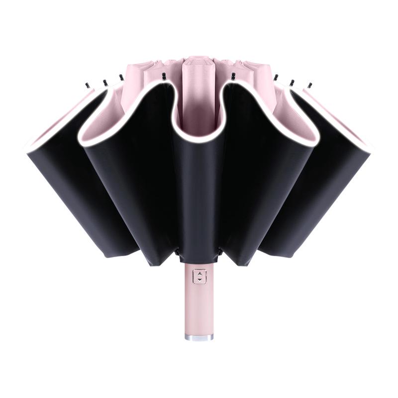 Dual-Use Women's Automatic Umbrella: Sunshade, Rain Protection, Anti-UV, Reverse Folding, Enlarged & Reinforced Design