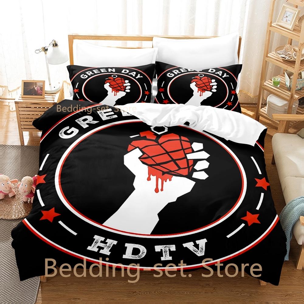 Hip Hop Gren Day AMERICAN IDIOT Beding Set Single Twin Ful Quen King-Sized Dimensionsd Dimensions Bed Linen Set Adult People Kid Bedrom Duvetcover