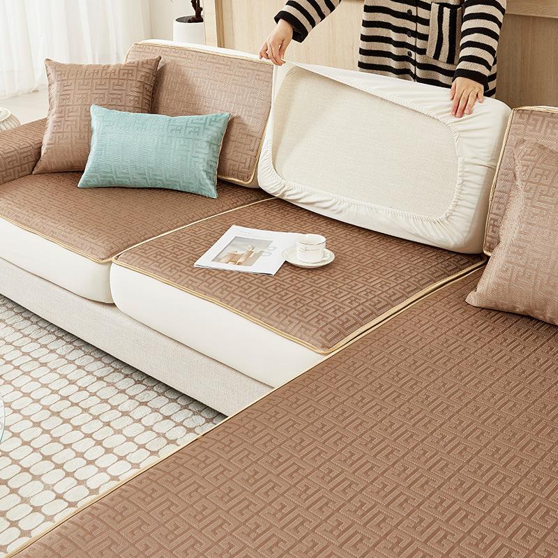 

Подушка для дивана из ледяного шелка, летняя универсальная интегрированная подушка для дивана «все включено», летний простой современный нескользящий диван 60*60cm