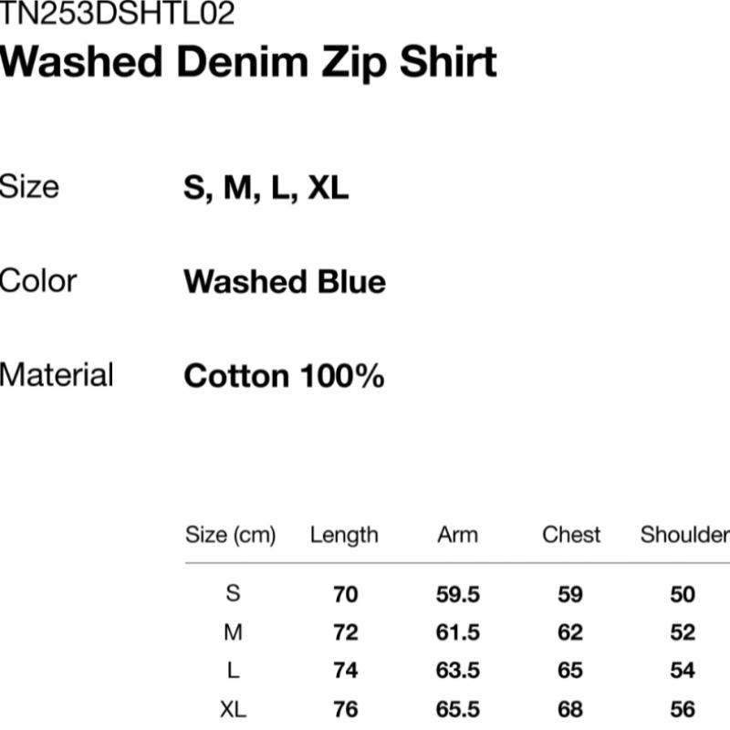 Thisisneverthat Washed Denim Zip Shirt Washed Blue