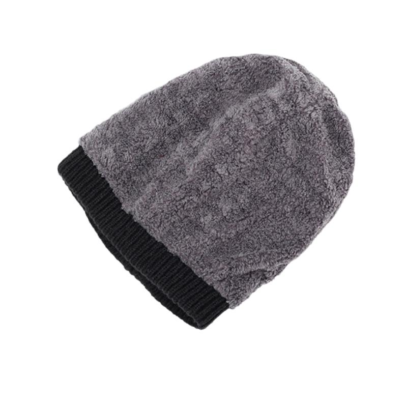 Herren Winter Strickmütze Samt Dick Warm Wollmütze Outdoor Reiten Winddichte Mütze