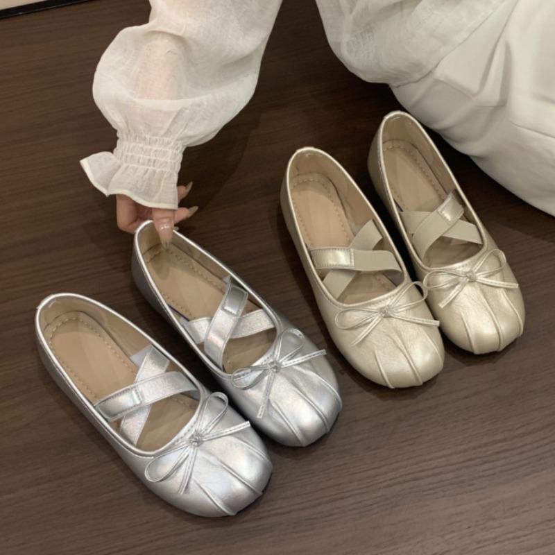 Fashion Women Bow Flats Ballet Dance Shoes 2025 Autumn Fashion Elegant Shallow Shoes Designer Classical New Trends Sneakers Cozy Zapatos