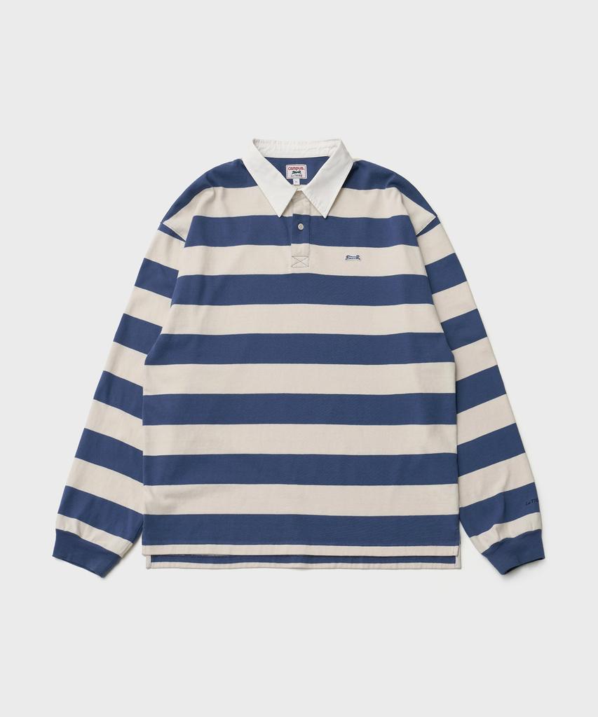 LE TIGRE Rugby Stripe Longsleeve T-Shirt (Ecru-Blue)
