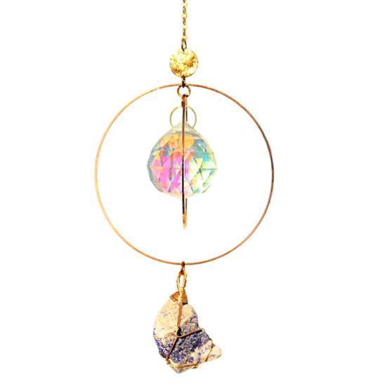 Prism Faux Crystal Sun Catcher, Hanging Window Suncatcher with Rainbow Maker, Car Home Garden Balcony Decor, Unique Gift for Housewarming Birthday