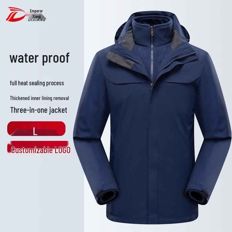 Men's 3-in-1 Waterproof Windproof Mountaineering Suit with Detachable Liner