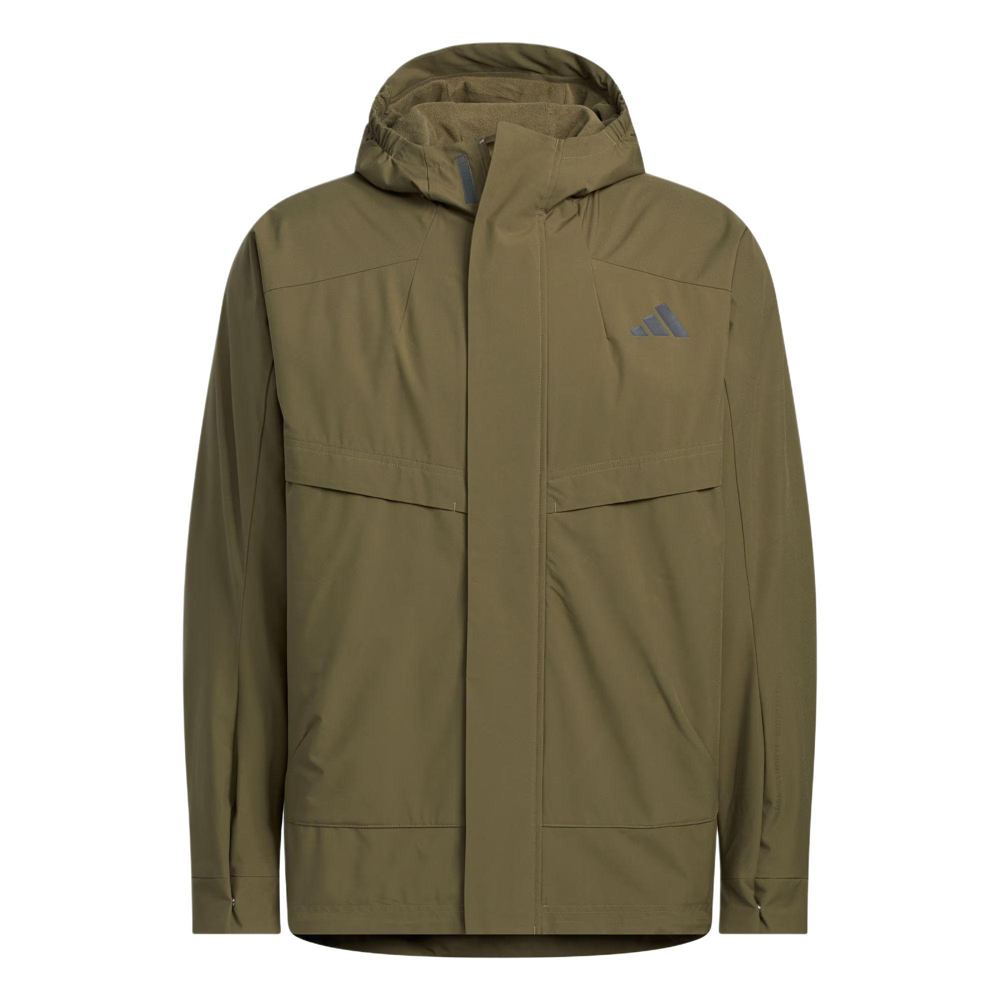 

Adidas Modern Tech Warm Water Resistant Windproof Loose Fit Hooded Zip Long Sleeve Jacket Men Jacket Rock-Olive-Green KB7625 S