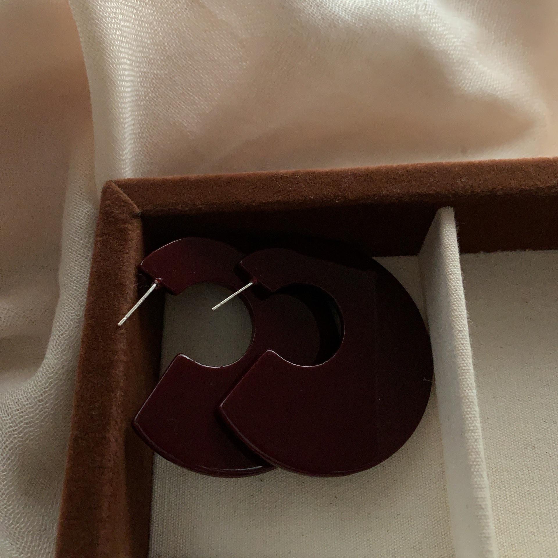 Серьги-кольца из смолы, Серьги, Узор «черепаховый панцирь», Простой темперамент, Ретро Дикие, Повседневные, Высококачественное ощущение, Персонализированные серьги.