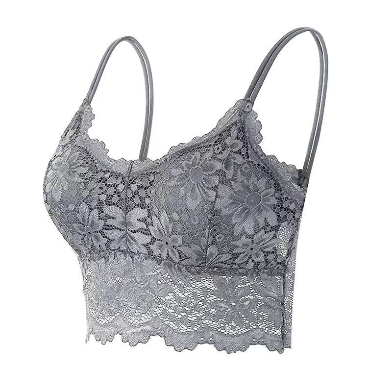 Großformat Sexy Spitze Besetztes Schlauchoberteil Camisole, Anti-Exposure Schönheits-Rücken-Schicht-Bandeau-BH für Damen