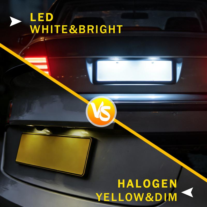 For VW GTi Golf 4 5 6 7 MK4 MK5 MK6 MK7 Passat B7 CC EOS Scirocco Beetle 2PCS LED Number License Plate Lights With Canbus