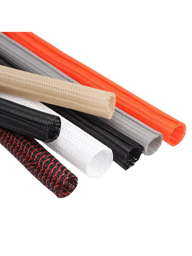 3/8meters Cable Sleeve Pet Braided Insulated Sleeving 3mm~32mm Self-closed Sheath Wear Resistant High Protection Wire Organizer