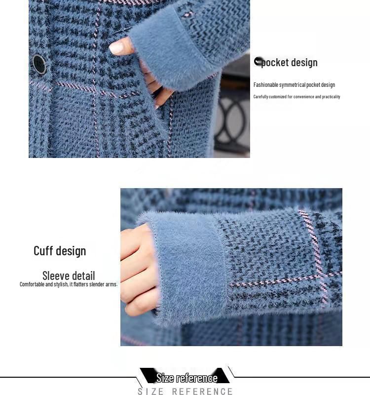 Nouveau Cardigan Tricoté Mi-Long Ample Épais pour Femme Automne/Hiver: Manteau pull grande taille pour mère