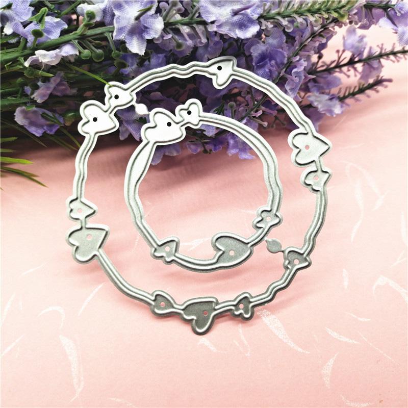 

Полый любовный венок, дизайн, металлические штампы для резки, сделай сам, скрапбукинг, тиснение, трафарет, бумага, шаблон для альбома серебряный