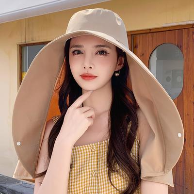Cappello da esterno con coda di cavallo e copricollo per adulti, ad asciugatura rapida, per vacanze, ciclismo, escursionismo, sole