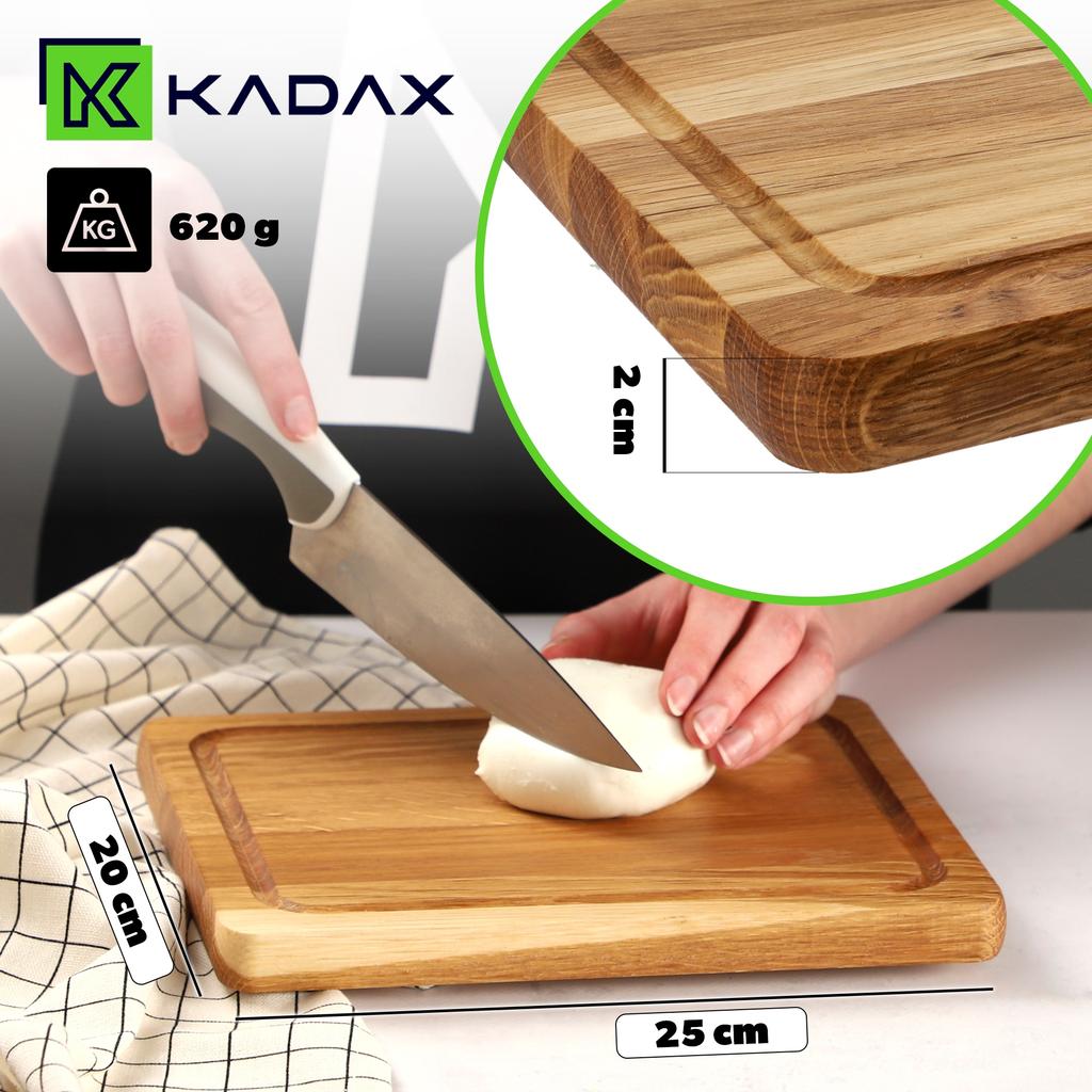KADAX Deska Do Krojenia Kuchenna Drewniana Dębowa