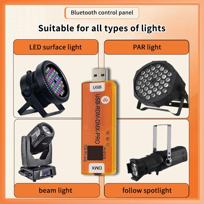Usb-Rmd-Dmx2.0 Mobile App Dmx Rdm Dialer Stage Light Wireless Controller Compatible With Android Ios Cell Phone Devices