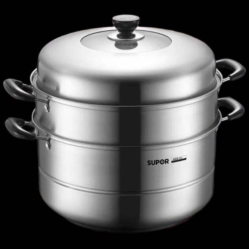 Supor 34cm 3-Layer 304 Stainless Steel Steamer & Soup Pot