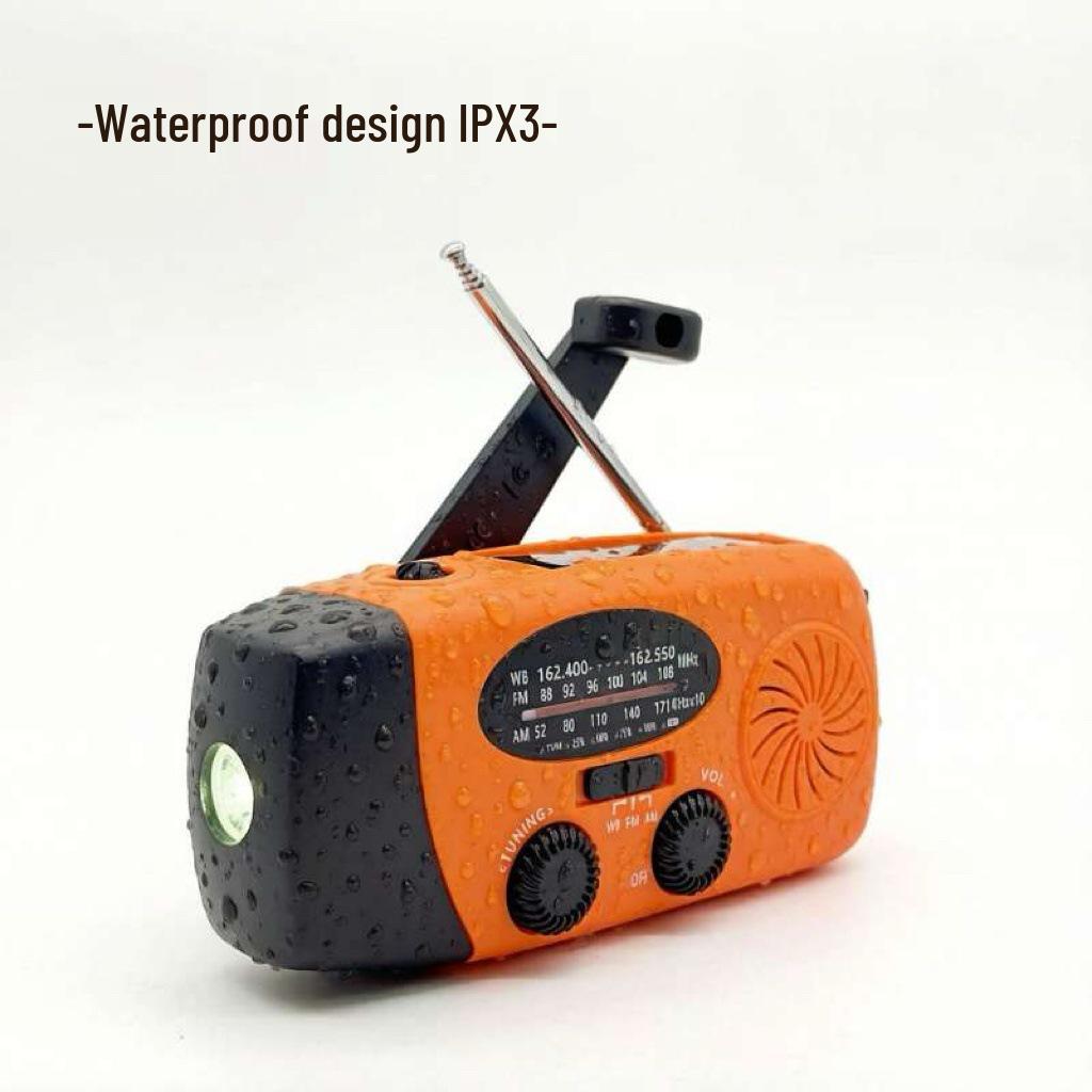 Radio d'urgence multifonction: Manivelle et Solaire, Lampe de Poche, Alarme SOS, Préparation en Plein Air