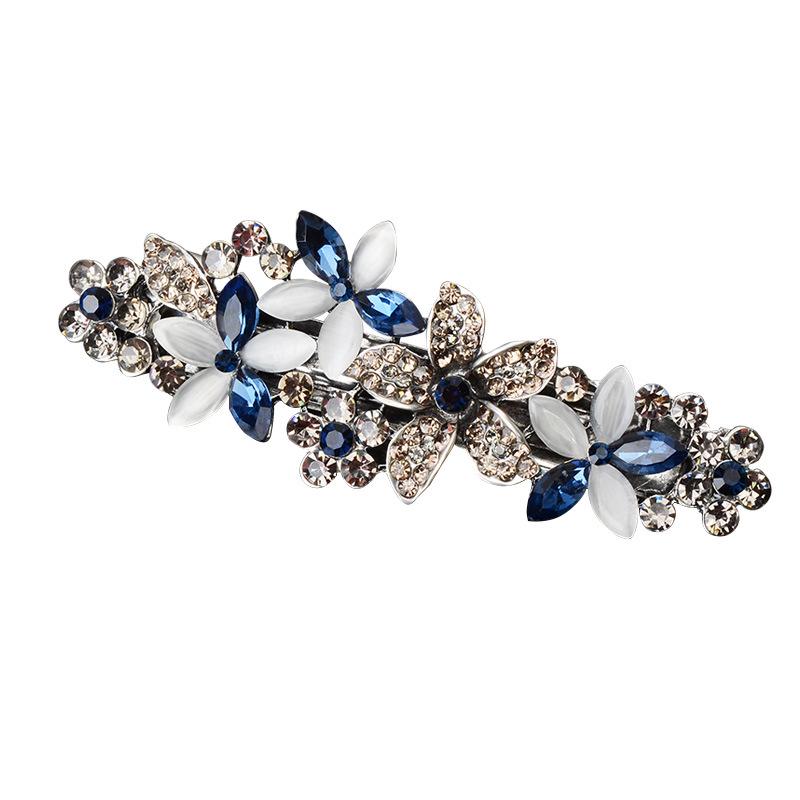 Elegant Korean Rhinestone Ponytail Hair Clip - Large Spring Hairpin Accessory